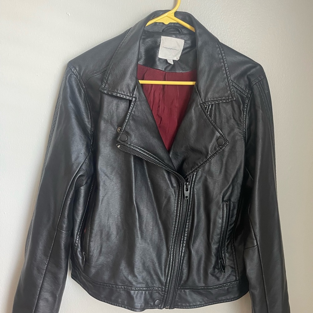 Black leather jacket